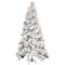 7.5ft. Pre-Lit Flocked Pencil Atka Artificial Christmas Tree, Warm White Low Voltage LED Lights